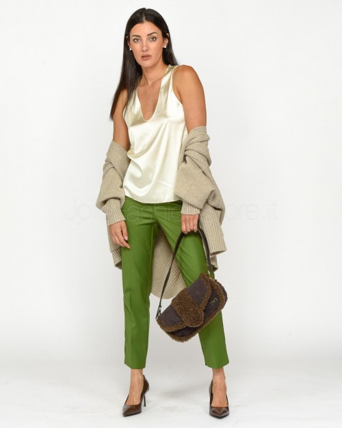 Patrizia Pepe Pantaloni a Sigaretta Green Garden  8P0614 A106 G163