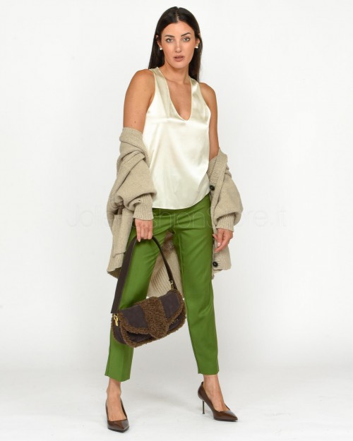 Patrizia Pepe Pantaloni a Sigaretta Green Garden  8P0614 A106 G163