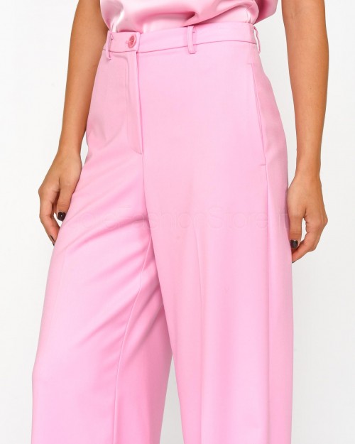 Patrizia Pepe Pantaloni Palazzo in Flanella Cold Pink  8P0615 A106 R836