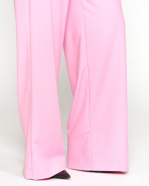 Patrizia Pepe Pantaloni Palazzo in Flanella Cold Pink  8P0615 A106 R836