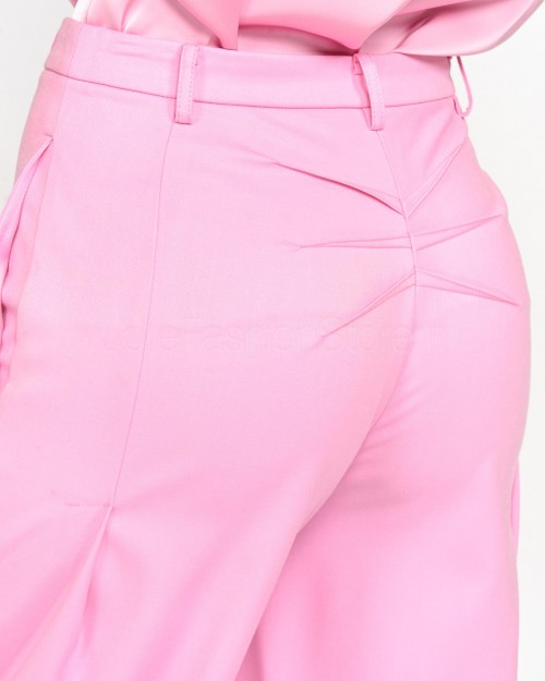 Patrizia Pepe Pantaloni Palazzo in Flanella Cold Pink  8P0615 A106 R836