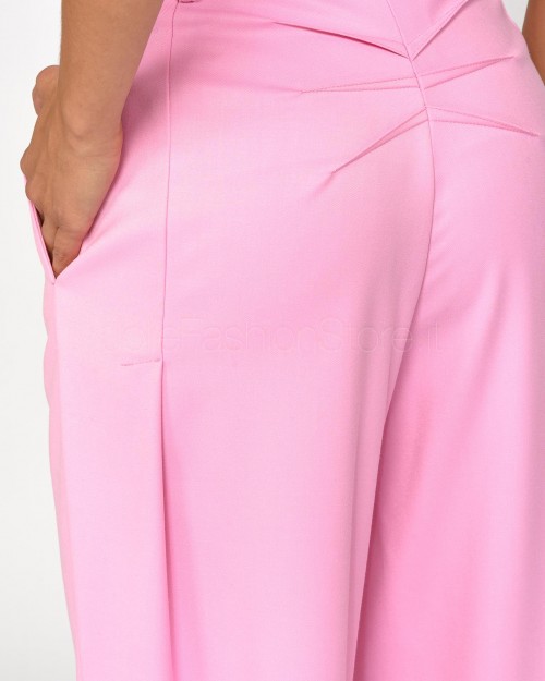 Patrizia Pepe Pantaloni Palazzo in Flanella Cold Pink  8P0615 A106 R836