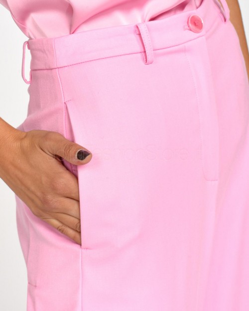 Patrizia Pepe Pantaloni Palazzo in Flanella Cold Pink  8P0615 A106 R836