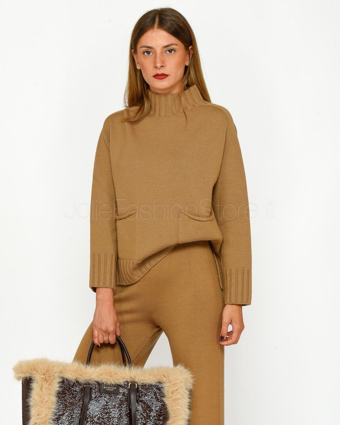 Solo Tre Maglione in Lana Camel  M3S0106 SU 62S