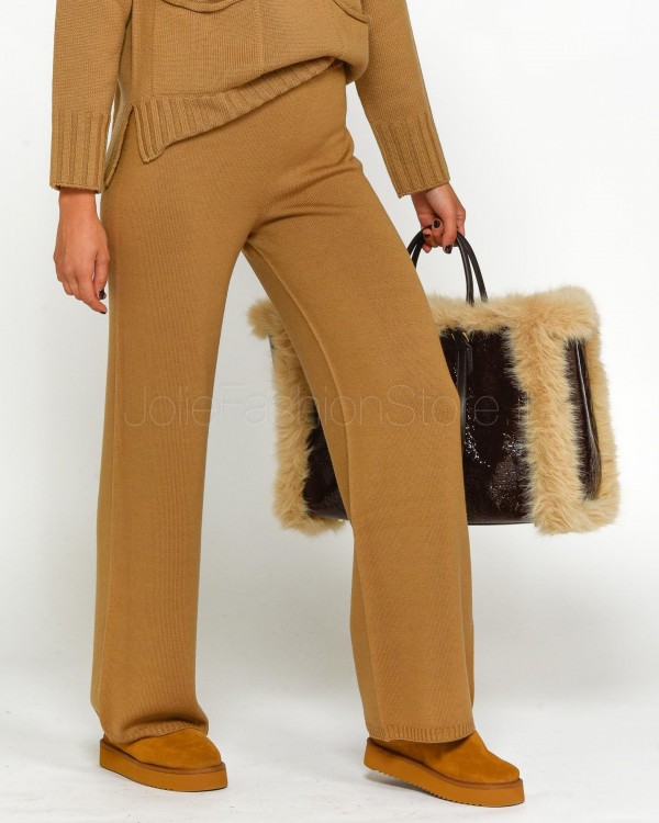 Solo Tre Pantalone in Lana Camel  M3S0107 SU 62S