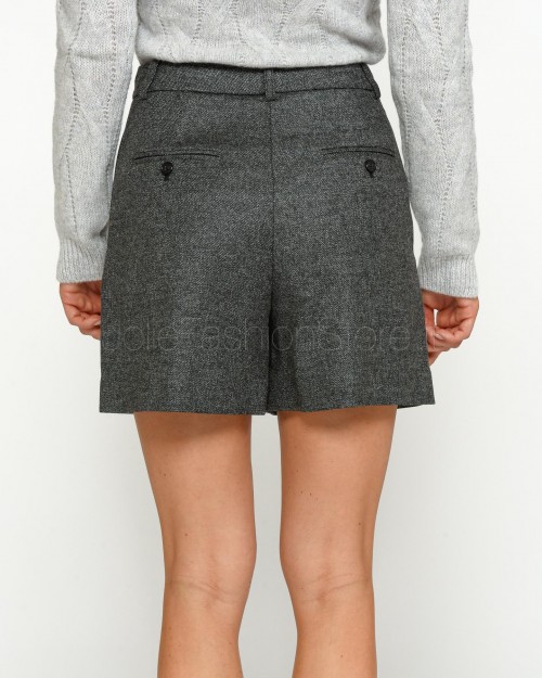 Pinko Shorts in Flanella Sale Pepe Nero/Grigio  104128 A249 ZI2