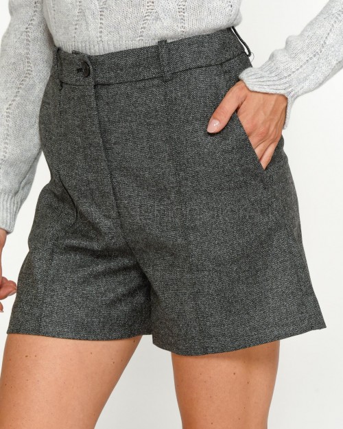 Pinko FOGLIO SHORTS FLANNEL SALT AND BLACK/GREY  104128 A249 ZI2