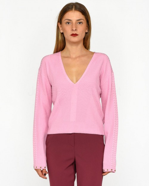 Patrizia Pepe Maglia Scollo a V Cold Pink  8K0210 KM36 M517