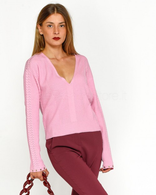 Patrizia Pepe Maglia Scollo a V Cold Pink