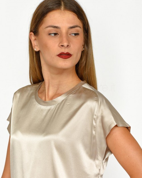 Pinko FARIDA BLOUSE SATIN STRETC SILK NUVOLA SILVER  100100 A250 I23