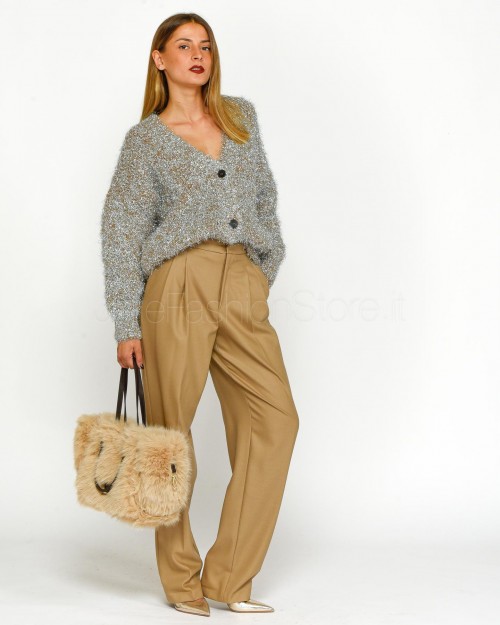 Solo Tre Cardigan Camel Filo Lurex  M3S0060 SV 405