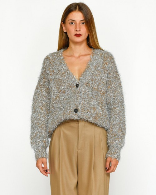 Solo Tre Cardigan Camel Filo Lurex  M3S0060 SV 405