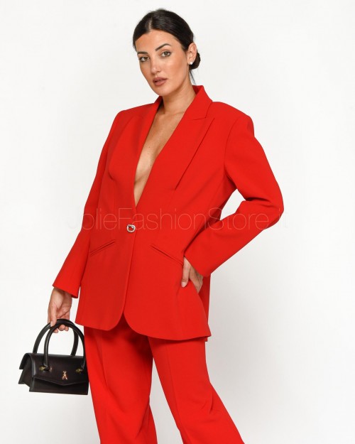 Pinko FONTAINE SALSA RED STRETCH CREPE JACKET  104083 A20Q RA1