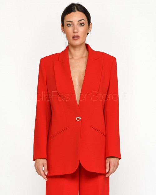 Pinko FONTAINE SALSA RED STRETCH CREPE JACKET  104083 A20Q RA1