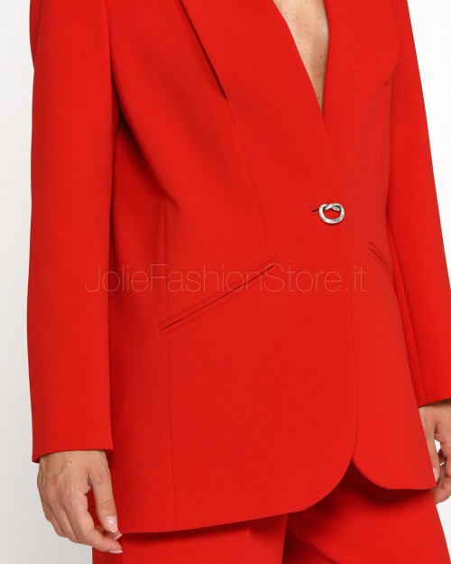 Pinko FONTAINE SALSA RED STRETCH CREPE JACKET  104083 A20Q RA1