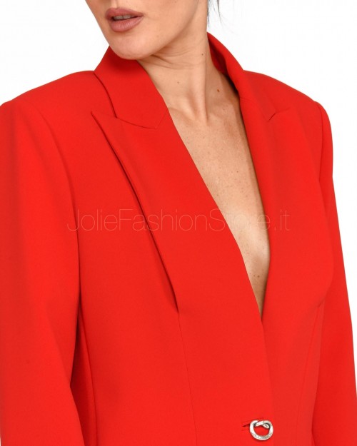 Pinko FONTAINE SALSA RED STRETCH CREPE JACKET  104083 A20Q RA1