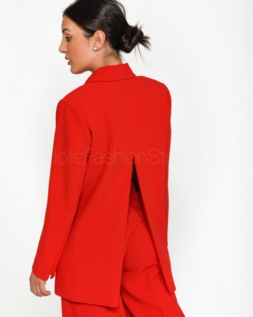 Pinko FONTAINE SALSA RED STRETCH CREPE JACKET  104083 A20Q RA1