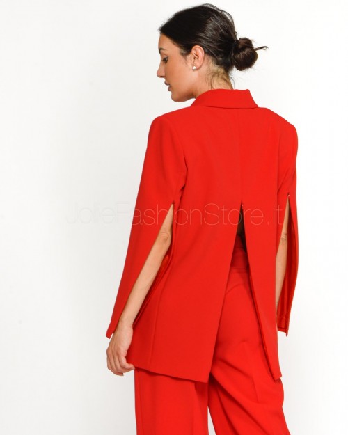 Pinko FONTAINE SALSA RED STRETCH CREPE JACKET  104083 A20Q RA1