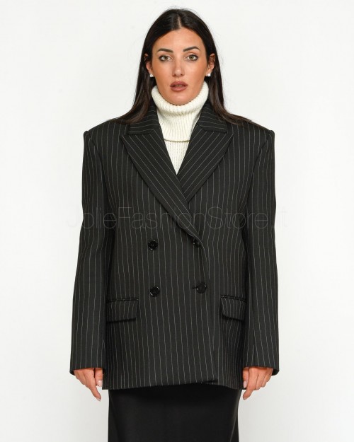 Patrizia Pepe COAT/COAT Black Stripes  8O0146 A2SY F1OO