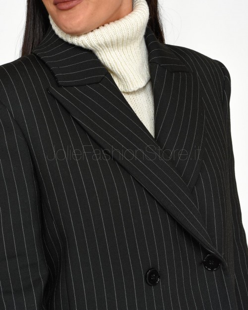 Patrizia Pepe COAT/COAT Black Stripes  8O0146 A2SY F1OO