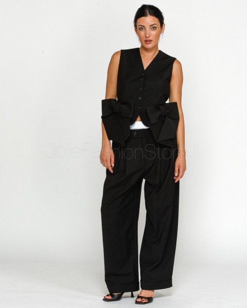 MEIMEIJ PANTALONE NERO/OFF WHITE  M4IH07 10791