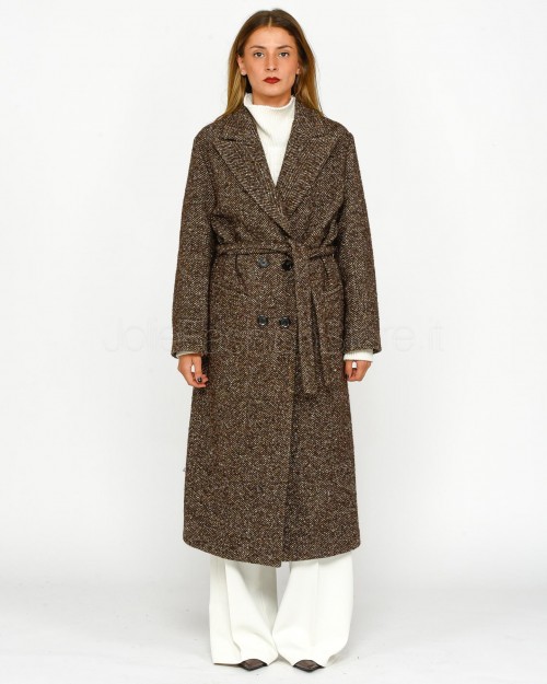 Pinko Cappotto Spina Pesce Marrone Cammello  104107 A245 CM0