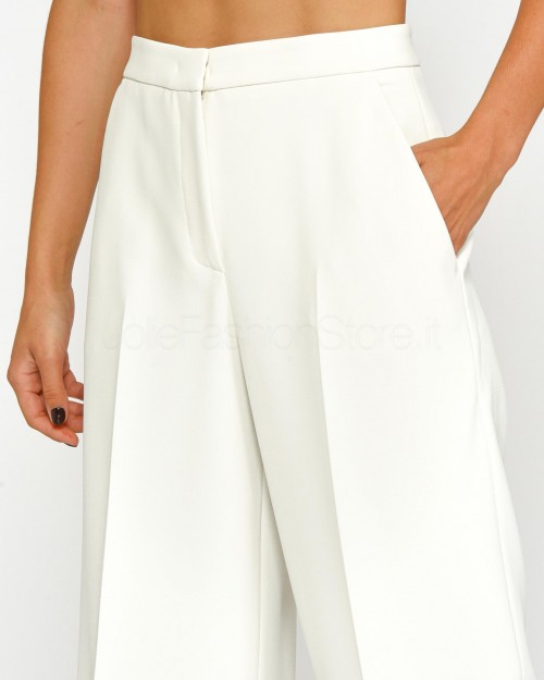 Pinko Pantaloni Palazzo Eleganti in Crepe Bianco  100331 A20Q Z10