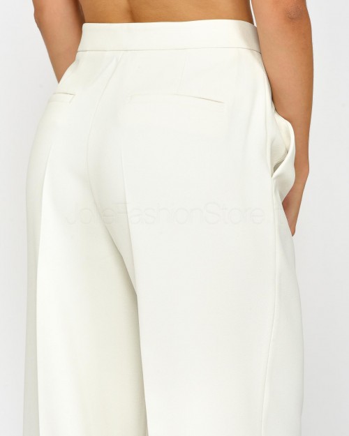 Pinko Pantaloni Palazzo Eleganti in Crepe Bianco  100331 A20Q Z10