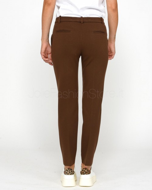 Pinko BEAUTIFUL DARK BROWN FABRIC POINT PANTS  100155 A24D M27