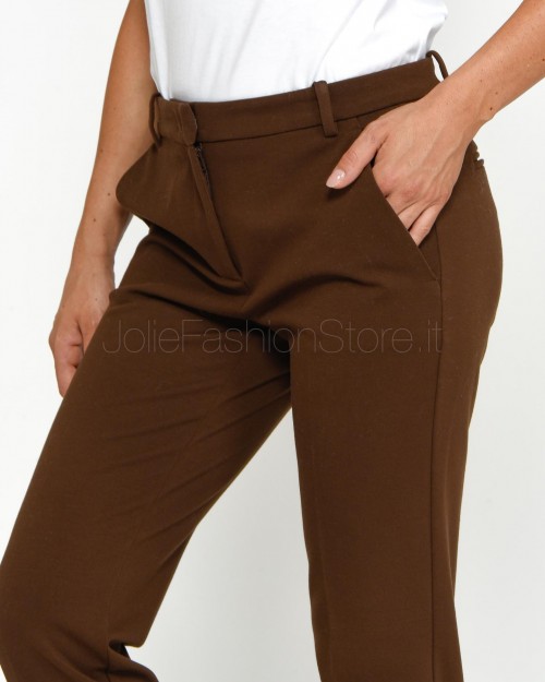 Pinko BEAUTIFUL DARK BROWN FABRIC POINT PANTS  100155 A24D M27