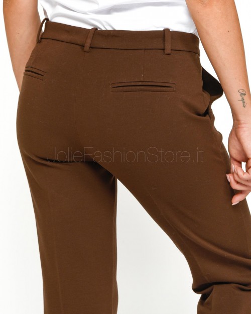 Pinko BEAUTIFUL DARK BROWN FABRIC POINT PANTS  100155 A24D M27