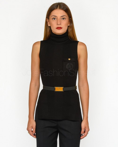 Elisabetta Franchi Top In Maglia Nero  MK14B46E2 110