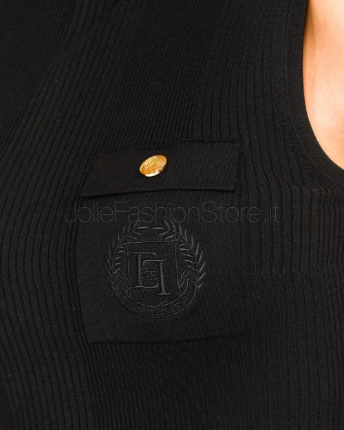 Elisabetta Franchi Top In Maglia di Viscosa e Seta Nero  MK14B46E2 110