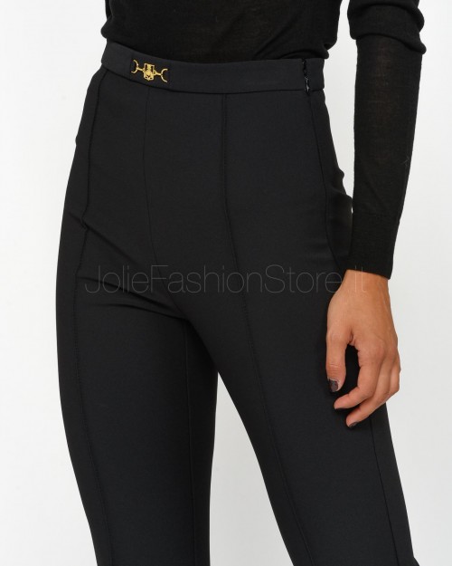 Elisabetta Franchi Pantalone a Zampa Essential Nero  PA02246E2 110