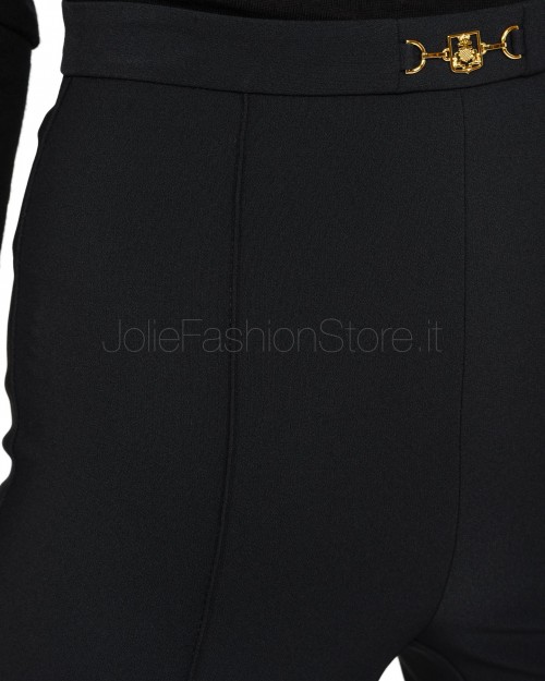 Elisabetta Franchi Pantalone a Zampa Essential Nero  PA02246E2 110