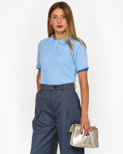 Pinko Polo Misto Alpaca Azzurra