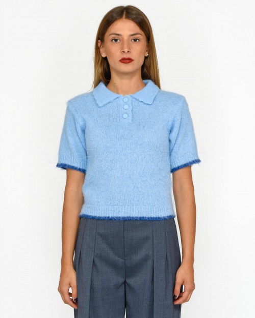 Pinko Polo Misto Alpaca Azzurra  104059 A1BD E86