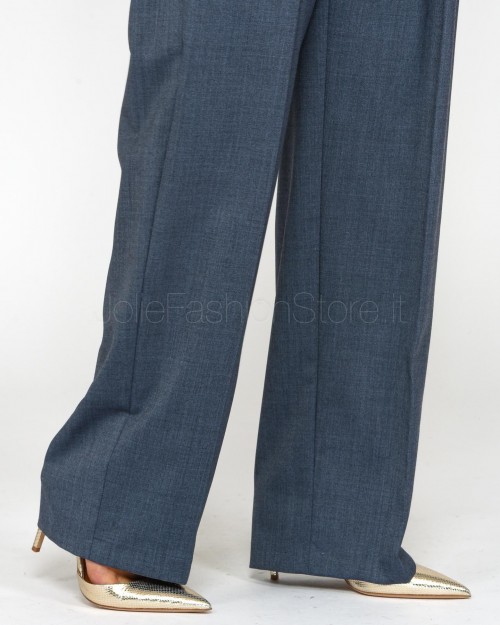 Elisabetta Franchi Pantalone con Pinces Dritto Navy  PA06247E2 B75