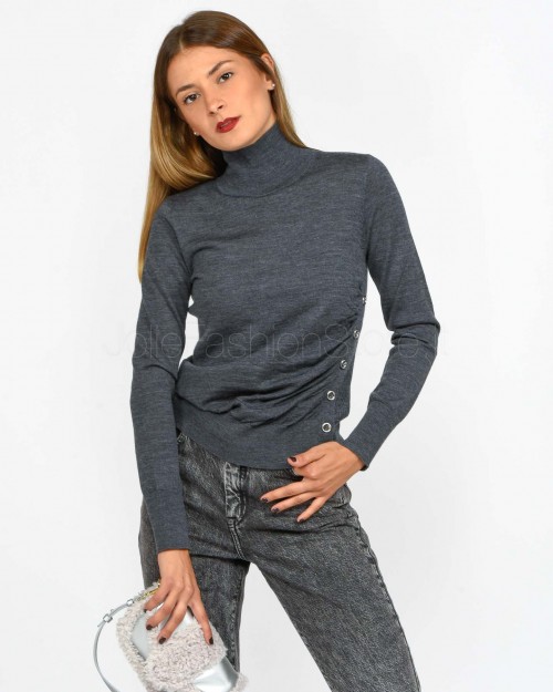 Pinko BUCCIA SWEATER 100% WOOL GRAY - CROW  103932 A189 I76