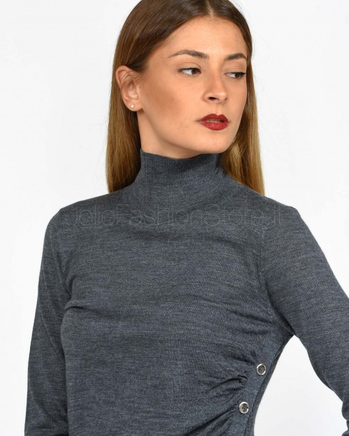 Pinko BUCCIA SWEATER 100% WOOL GRAY - CROW  103932 A189 I76