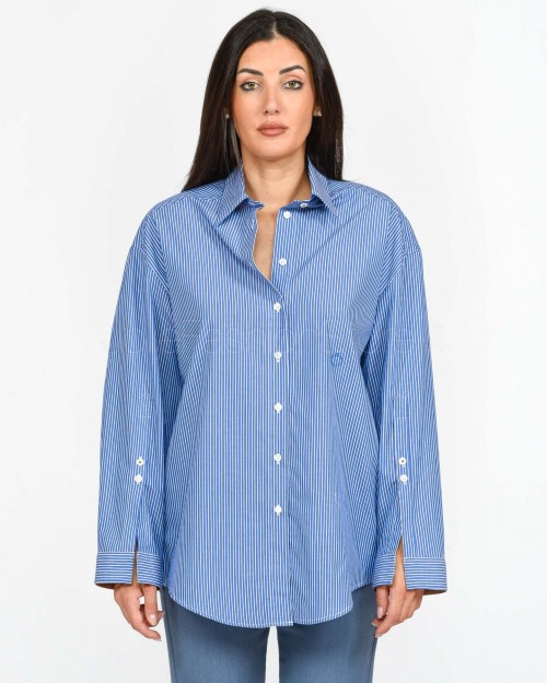 Pinko Camicia a Righe Blu e Bianco  104119 A1Y4 EZ1