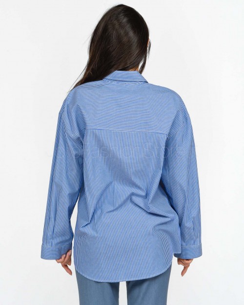 Pinko Camicia a Righe Blu e Bianco  104119 A1Y4 EZ1