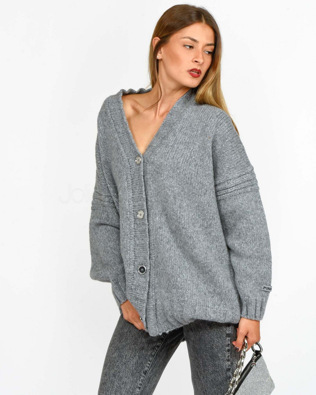 Pinko Cardigan Over Grigio  104465 A281 I17