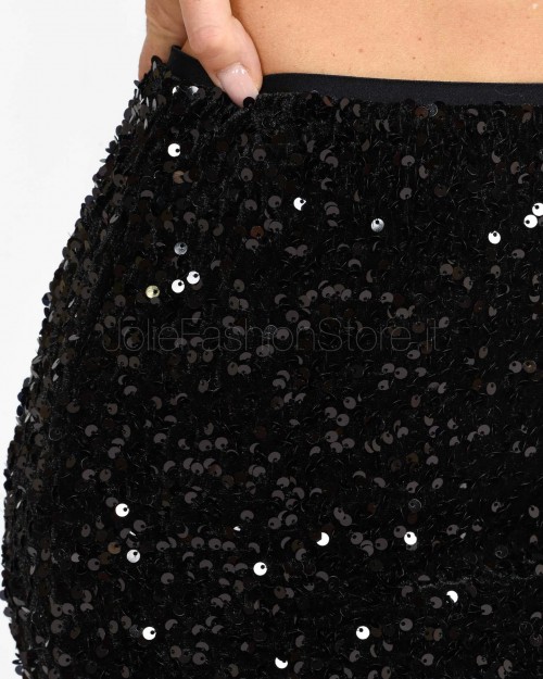 Actualee Gonna Midi in Paillettes Nero  PW1218 NERO