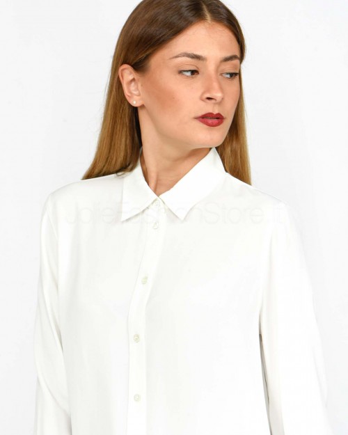 Pinko Camicia in Crepe Misto Seta Bianco  104011 A207 Z00