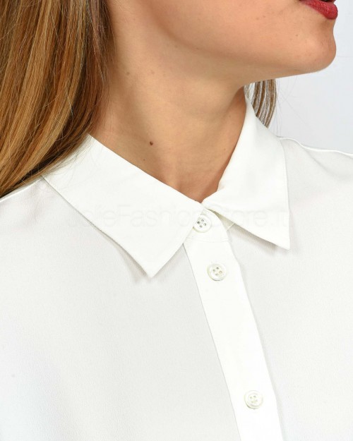 Pinko NEW NORA CREPE DE CHIN SHIRT WHITE-VANILLA ICE CREAM  104011 A207 Z00