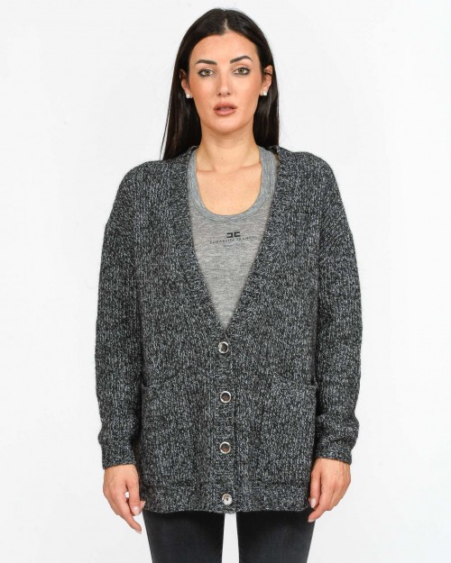 Pinko Cardigan Over Grigio Melange  104115 A247 KZZ