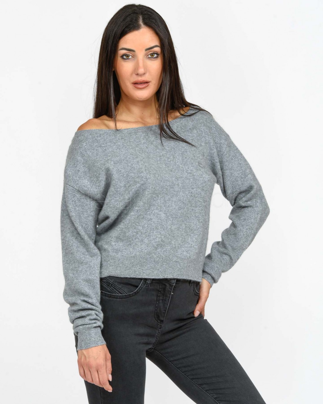 Pinko VERDOLINO WASHABLE MIX SWEATER RAIN GRAY  103979 A22C I42