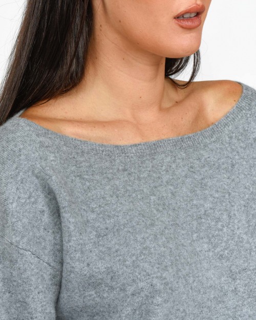 Pinko Maglia Scollo a Barchetta Grigio  103979 A22C I42