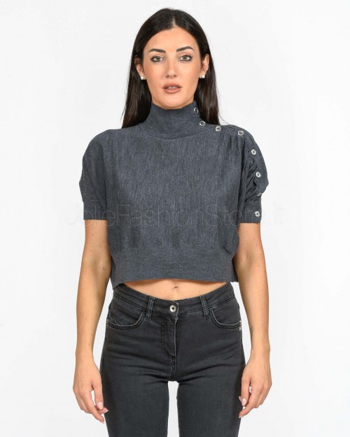 Pinko BEVERINO SWEATER 100% WOOL GRAY - CROW  103929 A189 I76